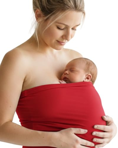 Hoppediz Bonding-Top für Neugeborene, rot S | Elastisches Bonding-Top (Baumwolle/Elasthan) für Haut-zu-Haut nach Geburt, Kaiserschnitt und Frühchen