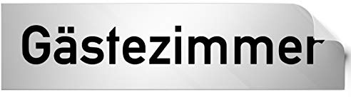 Kinekt3d Leitsysteme Folienschild Türschild • Gästezimmer • PVC Hinweisschild • 160 x 40 mm Silber • selbstklebend • Kratzfester Druck • UV Beständig