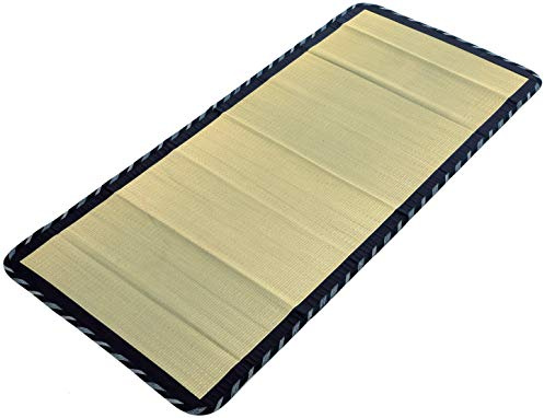 MIINA Traditionelle Japanische Tatami-Matratze, Igusa-Schlafmatte, Futon, Goza-Matte (Doppelbett, Natur), 88,9 x 200,7 cm