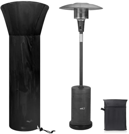 Patio Heater Cover Waterproof, Outdoor Heater Cover Oxford Fabric Heavy Duty Garden Heater Protector with Storage Bag, Anti Rain UV Dust Black(226 * 85 * 48cm)