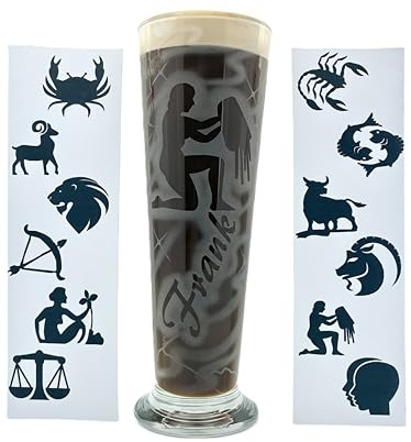 Biertulpe Altbiertulpe 0,3 l mit Gravur Sternzeichen und Name personalisiert Pils Glas Bierglas Pilsnerglas Kölschglas individuell Geschenk Biertrinker Geburtstag Horoskop