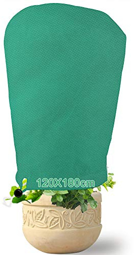 Akuoly 180x120cm Winterschutz für Pflanzen Winterschutzvlies Wintervlies Frostschutz Plant Cover Kübelpflanzensack, Blau