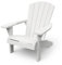 Keter Troy Adirondack Gartenstuhl weiß, wetterfest, Holz-Look, stabil bis 160 kg, ergonomische Sitzfläche, pflegeleicht, für Terrasse & Balkon, 81x93x96,5 cm