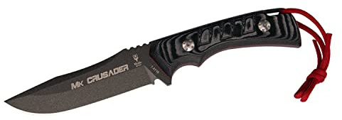 Muela Crusader-13M.N full tang Jagdmesser, Schwarze Micarta Griffe, 12,5 cm schwarze Klinge aus X50CrMoV15 Stahl. Messer + Mehrzweck-Geschenkkarte.