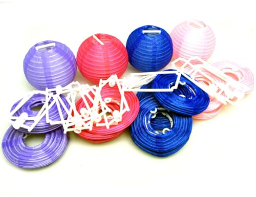 IKu 20 Lampions 6-7 cm bunt mit Halter Ersatz Lampions Aussen oder Innen für Lichterkette