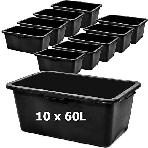 Mortar Box - Contenitore per malta, 10 pezzi, in plastica, 60 l, 72 cm, per malta
