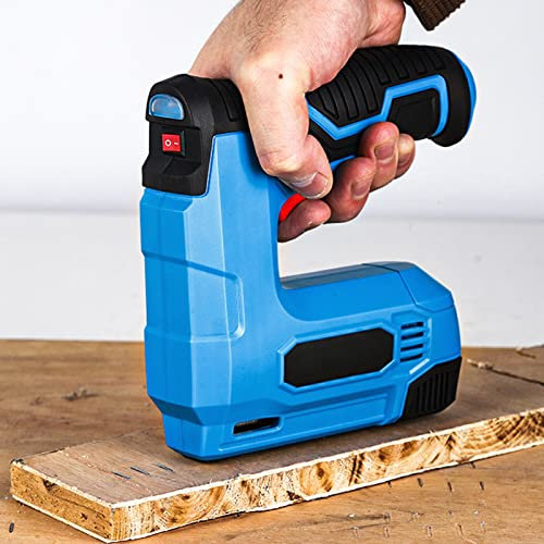 Nimomo Akku Tacker Tackerpistole, Elektrotacker Elektro Tackerpistole Nagelpistole, 2 in 1 Akku Nagler Tackerpistole Lithium-Ionen-Akku Holztacker Mit 25 Klammern Für Polstermöbel DIY-Projekte