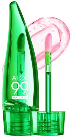 Maggidea Aloe Vera Lip Oil, Magic Colour Changing Lip Gloss Long Lasting Lipgloss Set Lips Moisturizer Aloe Vera Lip Stick for Women Girls (Pink-1Pcs)