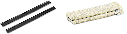 Kärcher 28 cm Abziehlippen für Akku-Fenstersauger, streifenfreie Reinigung ohne heruntertropfendes Wasser & WV Mikrofaser-Wischbezug Indoor (Bundle mit 2 Stück)