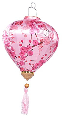 OFFSCH Blumenmuster Laterne Outdoor 30cm Satin Hängelaterne Garten Laternen Dekoration Party Mittherbst Fest