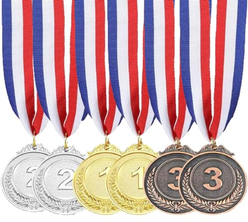 LMOGWL Digitale Medaille Metall Anhänger mit Band Runde Kante, Gewinner belohnen Kinder Sport Wettbewerb Trophäe Gold Medaille Silber Medaille Bronze Medaille