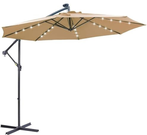 Ombrellone da Esterno Ombrellone da Giardino Ombrello Solare Da Esterno Per Patio A LED Ombrello A Sbalzo Sospeso Ombrello Offset Facile Da Aprire Con Luci A LED Ombrellone Spiaggia Parasole da Balcon