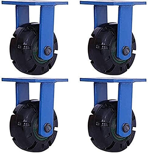 MYVVKIA Möbelrollen, Lenkrollen, mit Bremsen, 6-Zoll-Laufräder aus geräuschlosem Gummi, superschwerer Trolley-Transport, 4 Packungen, Tragfähigkeit 1000 kg