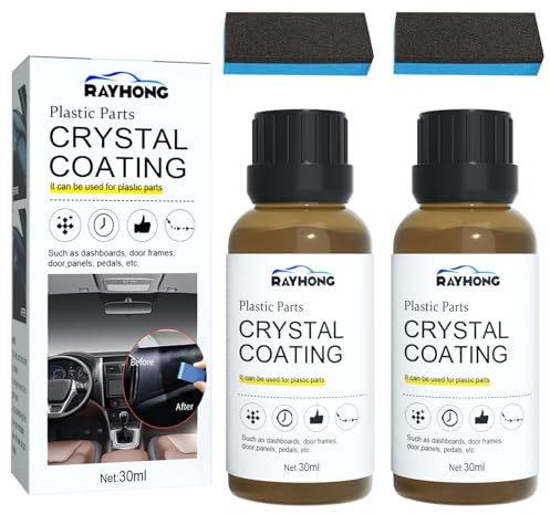 Kunststoffteile Kristalline Beschichtung, 2024 New Auto-Kunststoff-Restaurator, Car Plastics Restorer, Crystal Coating Kunststoff, Auto-Plastikteile-Renovierungsmittel (2 Stück)