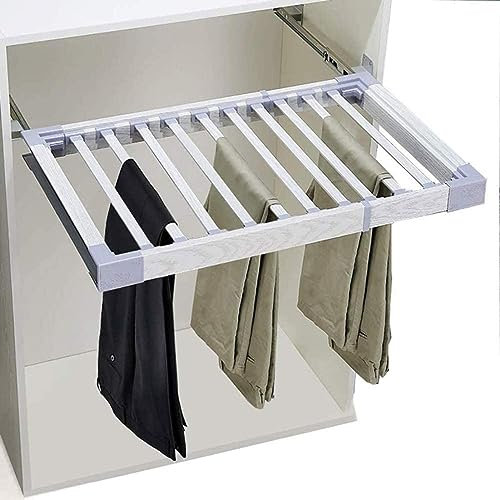 WPJQJWD Hosenbügel, Kleiderstange Ausziehbar Hosen Schrankauszug Hanger Organizer Für Hosen Schals Jeans Kleidung Handtücher