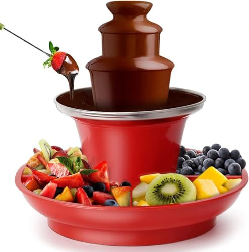 Juego De Fondue De Chocolate, Máquina Fuente De Chocolate De 3 Niveles, Torre De Fusión De Chocolate con Base De Crisol Caliente, Capacidad para 200 G De Crema De Chocolate, Torre De Fondue De