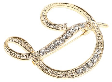 LIFKOME Strass-anstecknadel mit Anfangsbuchstaben für Damen Metall Party-brosche für Kleid Anzug Accessoire Buchstabe