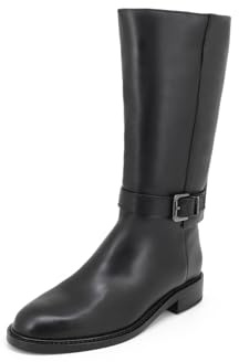 QUEEN HELENA Stivaletti in Pelle Stivali con Tacco Basso Casual Donna L-445