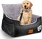 Hunde Autositz, 55x30x30cm, 1 Ansteckbare, Verstellbare Sicherheitsleinen, Auto-Hundebett für 2 kleine Hunde, komplett Abnehmbarer und Waschbarer Autositz für Haustiere mit 2 Aufbewahrungs