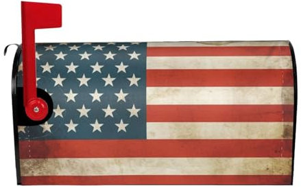 Copertura per cassetta postale vintage con bandiera americana americana stagionale magnetica avvolgente impermeabile copertura per cassetta delle lettere facile da installare involucri decorativi per