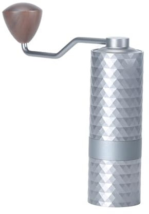 UYFRD Macinacaffè manuale CNC professionale in acciaio inox diamantato regolabile manuale macina chicchi di caffè (G2-Sliver)