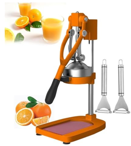 Spremiagrumi di qualità Commerciale, spremiagrumi e frantoio per Frutta e Robot da Cucina con 2 pelapatate/Utensili per spremitura Manuale, utilizzo Senza Problemi (Arancia)