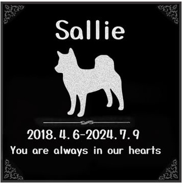 TSD Granit-Gedenkstein, personalisierbar, graviert, schwarzer Grabstein für Hunde, Katzen, Gartenstein, individueller Name, Datum, Nachricht, Pfotenabdruck, 3 Größen, Haustierverlust, Beileidsgeschenk