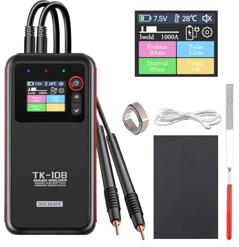 Punktschweißgerät für Akkus, Tragbares Punktschweißgerät mit Doppelimpuls, Akku Punktschweißgerät mit LCD, Spot Welder 5000mAh für Eisen Edelstahl