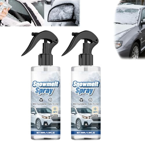 NwxuNt Windshield Deicer Spray for Car, Multi-Surface De-ice Spray Melts Ice & Frost, Safe for Windows, Mirrors, Headlights, Door Locks, Essential Winter Car Care Product (4)