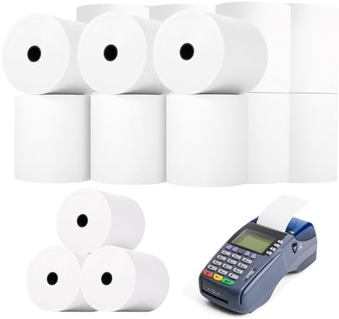 80 x 80 mm Thermal Paper Till Rolls, Premium BPA Free Receipt Paper for EPOS Printer POS Terminal Credit Card Machine PDQ Cash Register Pack of 50 Roll (1 Box)