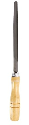 HARFINGTON Triangle Thin Teeth Cut File 6 Double Cut Teeth High Carbon Steel Hand Rasp File Wood Handle for Metal Wood Deburring Removing