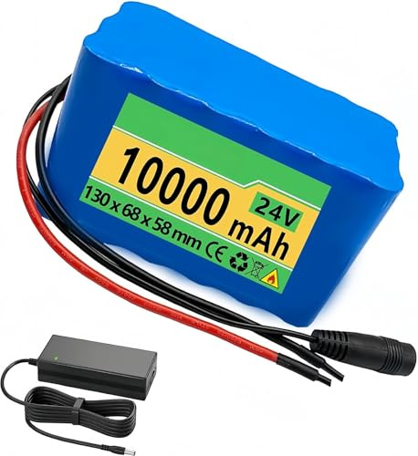 Batería De Litio para Bicicleta Eléctrica De 24V Y 10AH, Conpvc Paquete De Batería Eléctrica De Litio para Motor Eléctrico De 500W 24V 10AH,XT60