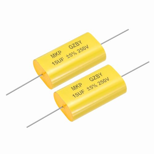 QUARKZMAN 2 Stück 15uF Frequenzweichen Kondensator 250V Folien Kondensator | Polypropylen MKP, Audio Lautsprecher Crossover, Unpolarisierter