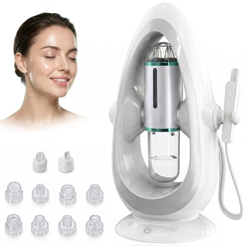 AquaFacial Hautreinigungsgerät - Hautreinigungsgerät mit 5 Saugstufen & 10 Aufsätzen, Multifunktionales Tiefenreinigung Hautreinigungsgerät, für die tägliche Hautpflege sowie