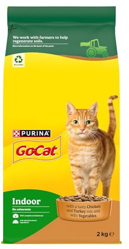 Go-Cat torr inomhus kattmat med kyckling, grönsaker och trädgårdsgrönsaker, 2 kg - paket med 4