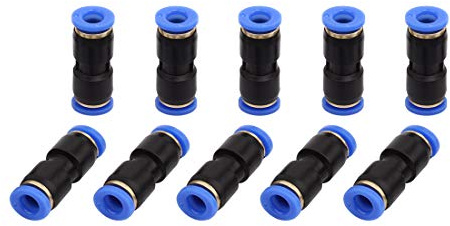 SNS Push to Connect Straight 1/4 Tube OD Plastic Union Pipe Tube Fitting Straight Pneumatic Connector(10 PCS) SPU-1/4