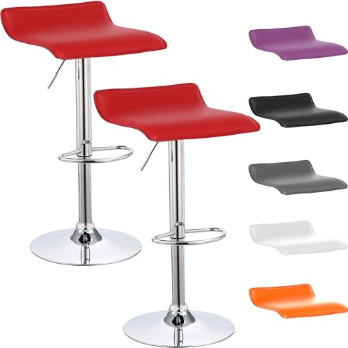 Beltom® 2er Set Barhocker Küchenhocker Barstuhl Tresenhocker Loungesessel Stuhl - Wave - X2-Rot
