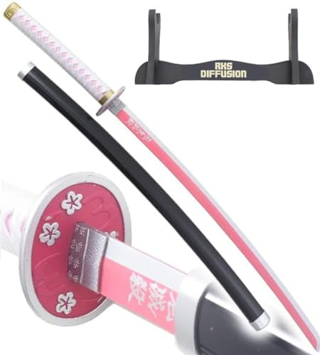 Kimetsu No Yaina Katana en Bois Sabre Kanao Tsuyuri Epee Cosplay Demon Decoration + Presentoir en Bois Inclus