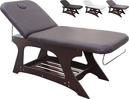 Polironeshop Virtus – Massageliege aus Holz, Ergonomische Behandlungsliege für Schönheitssalons und Wellnessbereiche, Stabil und Komfortabel (Schokolade)