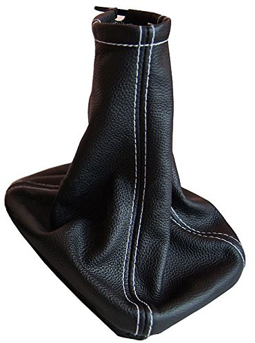 myshopx SA91 Schaltmanschette Schaltsack Sack Schwarz Faden Weiß Echt Leder