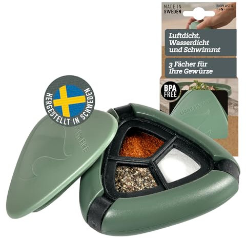 Light My Fire Salt & Pepper Shakers — Travel Salt and Pepper Shakers — Travel Spice Kit Portable Spice Shaker — Multi Spice Container and Salt Dispenser for Outdoor Picnic Camping BPA-Free, SandyGreen