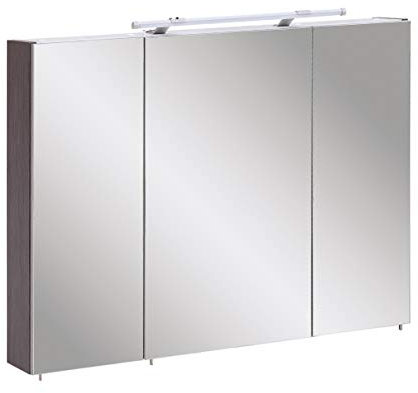 Schildmeyer Trient Spiegelschrank, Holzdekor, Esche grau Dekor, 90.0 x 16.0 x 75.0 cm