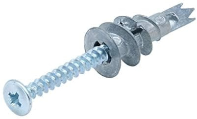 SEQUAL® Metal Driva Plasterboard Fixings & Screws (Pack of 50), Metal Self Drilling Plasterboard Fixings Raw Plugs Cavity Wall