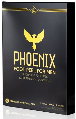 Phoenix Foot Peel for Men - Large - Extra Strength - 2 Pack - Callus Remover - Unscented - Paraben free