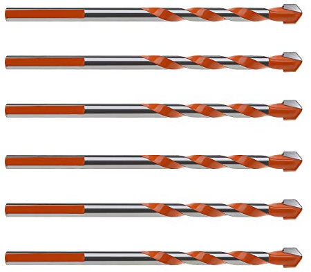 Be In Your Mind 10pcs 6mm Piastrelle Drill Bit Carbide Twist Drill Bit Punta Multifunzione per Piastrelle Ceramiche Concrete Marmo Mattoni Vetro Plastica Legno