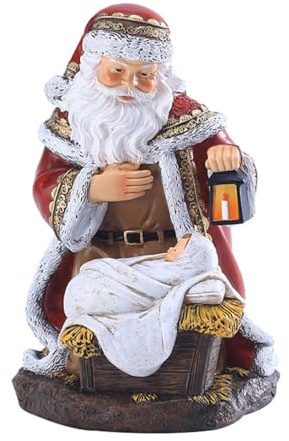 Cabilock Statua di Babbo Natale in Resina Vintage in Piedi Naughty Figure da Collezione, per Natale, Vacanza, Elemento Decorativo per caminetto