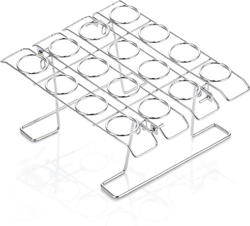 Porta Coni Gelato a 16 Fori,Supporto per Gelato,Supporto per Coni Gelato in Acciaio Inossidabile,Porta Gelato con Base,Griglia per Coni Per Cupcake in Metallo per Display Raffreddamento per Cottura