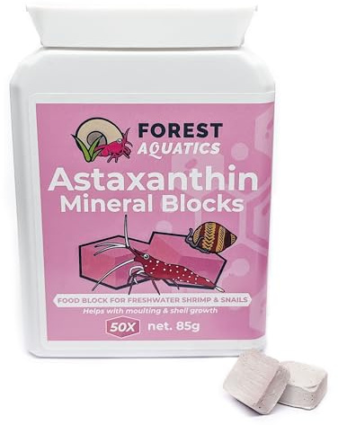 Forest Aquatics 50 x Astaxanthin Colour Enhancing Mineral Block Food for Shrimp Snails Plecos Crabs Nerites Ramshorns