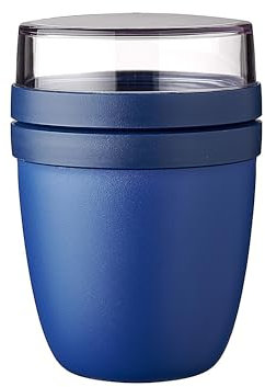 Mepal Müslibecher to go, praktischer Joghurtbecher to go - Unterteilung für Joghurt & Müsli - Geeignet für Gefrierschrank, Mikrowelle & Spülmaschine - 500 ml + 200 ml - Vivid Blue