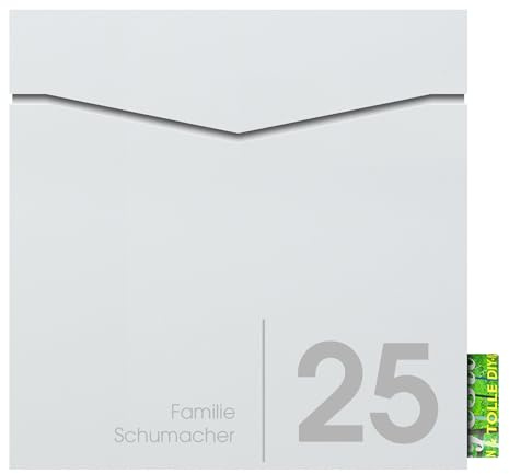 Wand-Briefkasten mit Zeitungsfach weiss MOCAVI Box 710 NF72a, Postkasten mit Hausnummer und Name, Briefkasten mit Zeitungsrolle, rostfrei, wetterfest